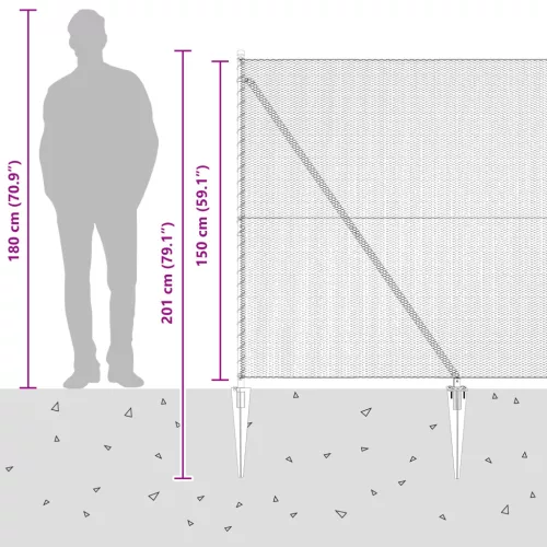  Hatszög kerítés Szürke 1,5x50 m Acél