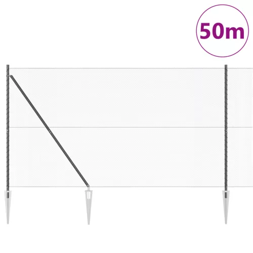 Hatszögletű kerítés Szürke 1.6x50 m Acél