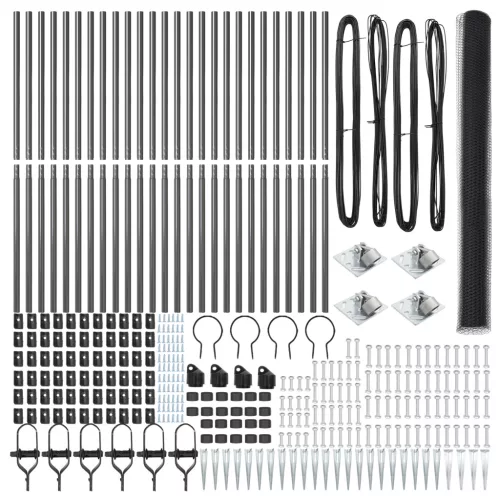  Hatoszögű Kerítés Szürke 1.6x50 m Acél