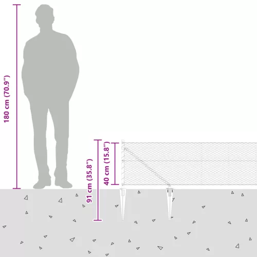  Hatszögű Kerítés Szürke 0.4x100 m Acél
