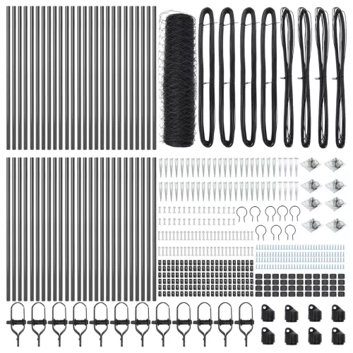 Hatszögletű kerítés Szürke 0.4x100 m Acél