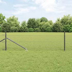    Kerítésoszlop Szürke 100 x 0,5 m (13 mm háló) Acél és PVC