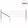  Kerítésoszlop Szürke 100 x 0,5 m (13 mm háló) Acél és PVC