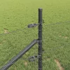  Kerítésoszlop Szürke 100 x 0,5 m (13 mm háló) Acél és PVC