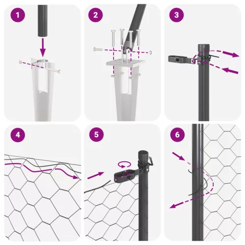  Hatszögletű kerítés Szürke 0.5x100 m Acél