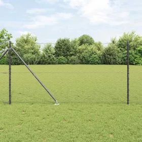    Kerítésoszlop Szürke 100 x 1,4 m (36 mm háló) Acél és PVC