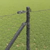  Kerítésoszlop Szürke 100 x 1,4 m (36 mm háló) Acél és PVC