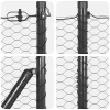  Kerítésoszlop Szürke 100 x 1,4 m (36 mm háló) Acél és PVC