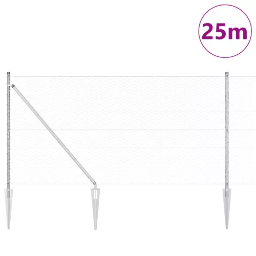  Kerítés Készlet 2 db Galvanizált acél 25 x 1.2 m 36 mm-es hálóval