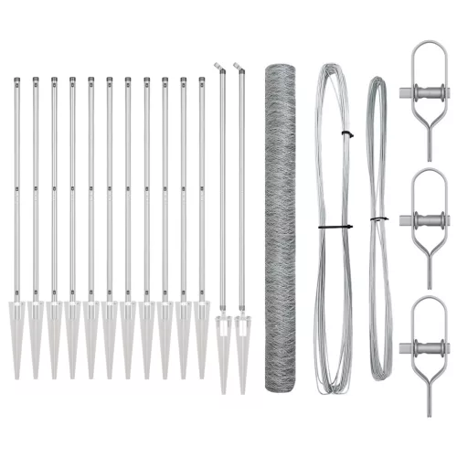  Kerítés készlet 2 darab Galvanizált acél 25 x 1.5 m Tartós