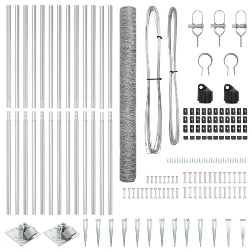  Kerítés készlet 2 darab Galvanizált acél 25 x 1.5 m Tartós