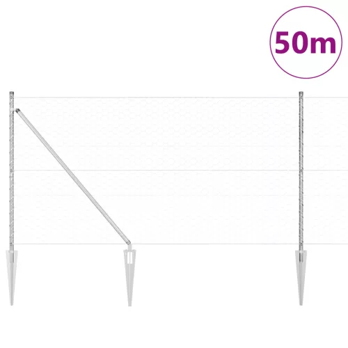  Hatszögletű Kerítés 1,2 x 50 m Horganyzott Acél