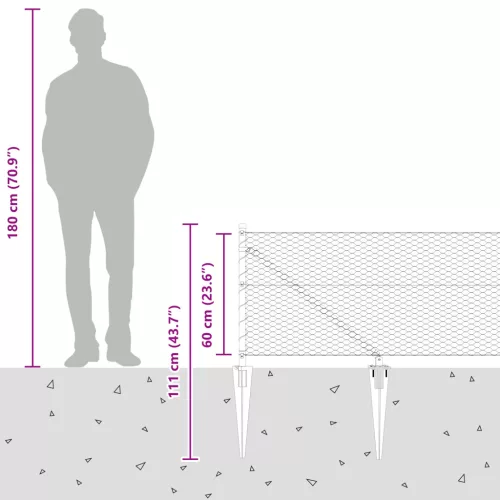  hatszögletű kerítés 0.6x100 m galvanizált acél