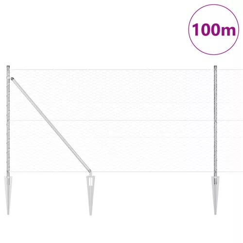  Hatszög Kerítés 1.2x100 m Horganyzott Acél