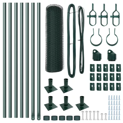  Hatszögű Kerítés Zöld 0.4x10 m Acél