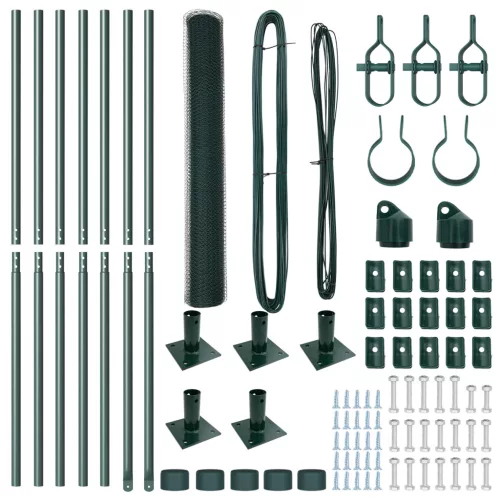  Hatszögletű kerítés Zöld 0.8x10 m Acél