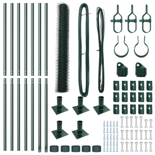  Hatszögletű kerítés Zöld 1,2x10 m Acél