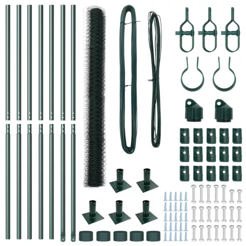  Hatszögletű Kerítés Zöld 1.6x10 m Acél