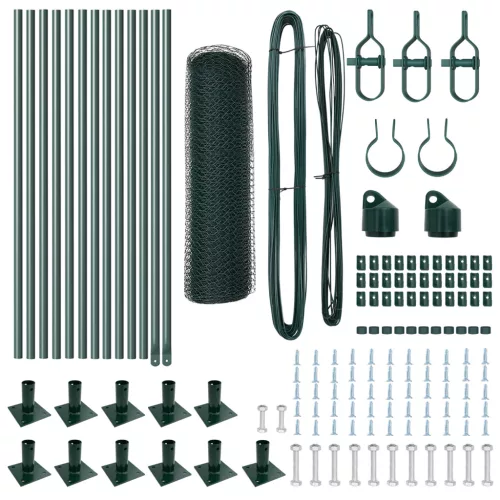  Hatszögletű Kerítés Zöld 0.4x25 m Acél