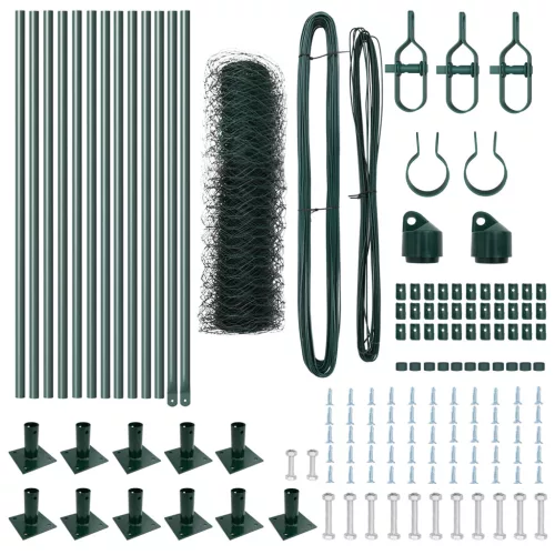  Hatszögletű kerítés Zöld 0.4x25 m Acél