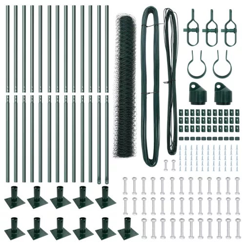  Hatszögletű kerítés Zöld 0.8x25 m Acél