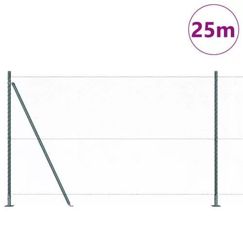  Kerítésoszlop Zöld 25 x 1,5 m (25 mm háló) Acél