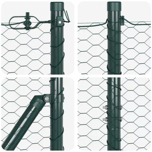  Kerítésoszlop Zöld 25 x 1,5 m (36 mm rács) Acél