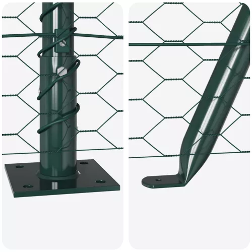  Kerítésoszlop Zöld 25 x 1,5 m (36 mm rács) Acél