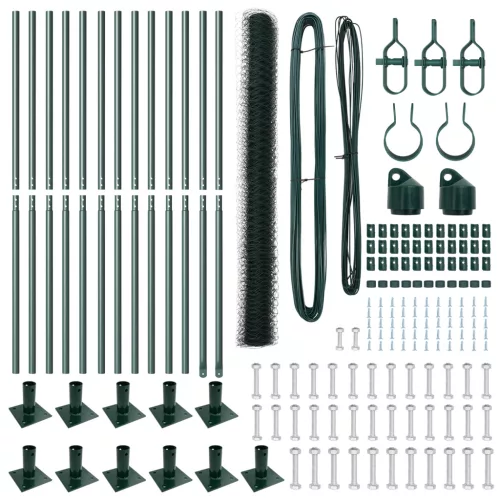  Hatszögletű Kerítés Zöld 1.6x25 m Acél