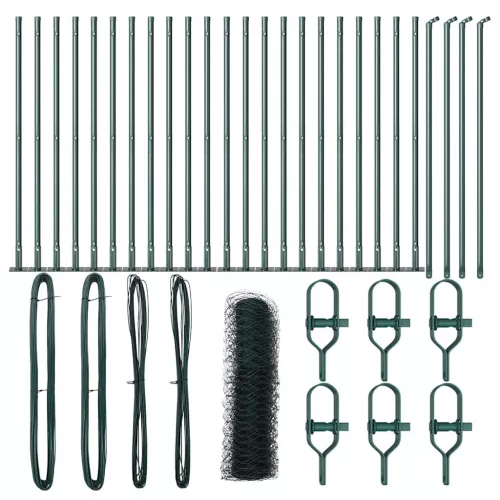  Hatszögletű kerítés Zöld 0.5x50 m Acél