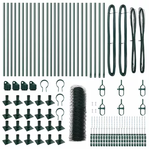  hatszögletű kerítés Zöld 0,6x50 m Acél