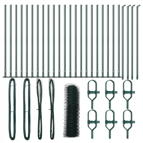  hatszögletű kerítés Zöld 0.8x50 m Acél