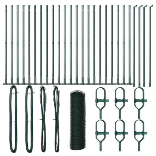  Hatszögletű kerítés Zöld 1x50 m Acél