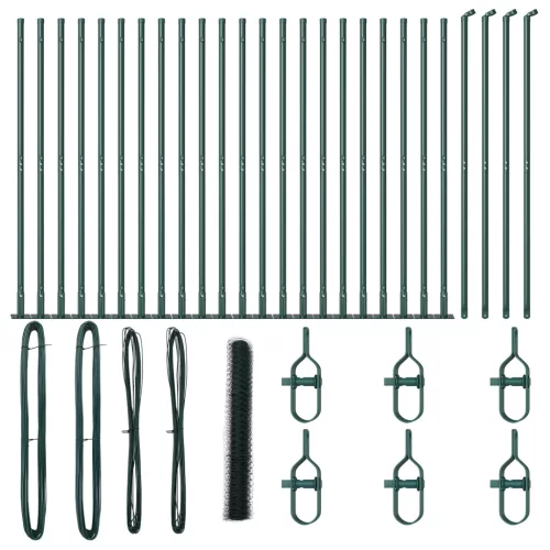  Hatszögletű kerítés Zöld 1.2x50 m Acél