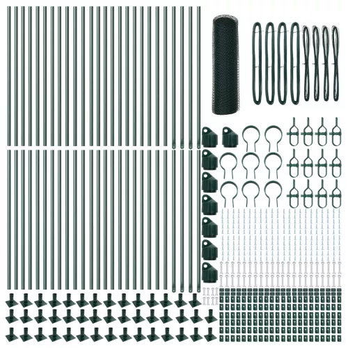  Hatszögletű kerítés Zöld 0,4x100 m Acél