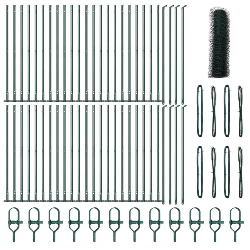  Hatágú Kerítés Zöld 0,4x100 m Acél