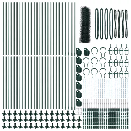  Hatágú Kerítés Zöld 0,4x100 m Acél
