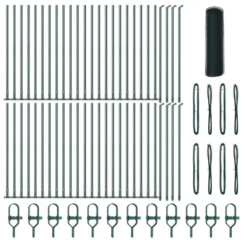  Hatszögletű kerítés Zöld 1x100 m Acél