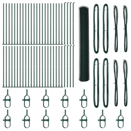  Hatszögletű Kerítés Zöld 1.2x100 m Acél