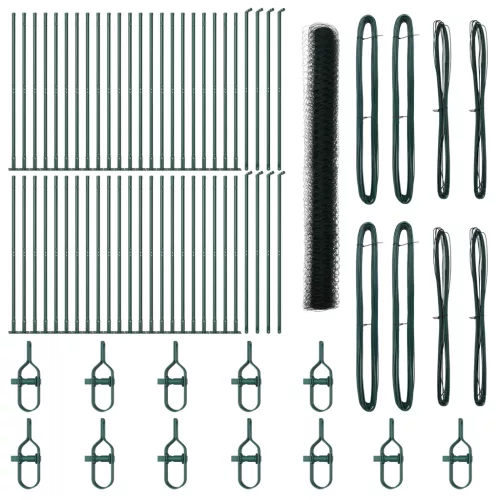  Hatszögletű Kerítés Zöld 1.5x100 m Acél