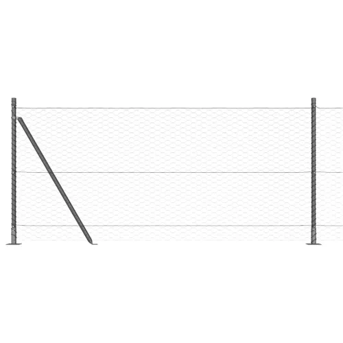 Kerítésoszlop Szürke 10 x 0,8 m (36 mm háló) Acél és PVC