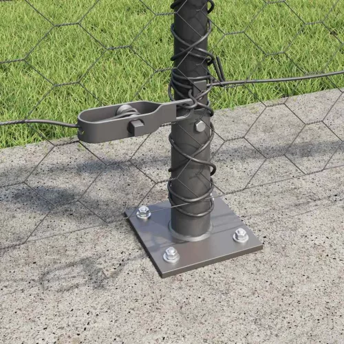  Kerítésoszlop Szürke 10 x 0,8 m (36 mm háló) Acél és PVC