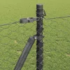  Kerítésoszlop Szürke 10 x 0,8 m (36 mm háló) Acél és PVC
