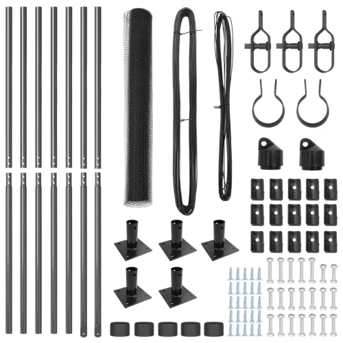  Hatszögletű kerítés Szürke 1x10 m Acél