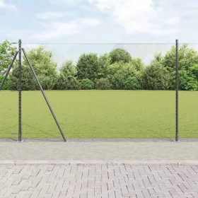    Kerítésoszlop Szürke 10 x 1,5 m (13 mm-es háló) Acél és PVC
