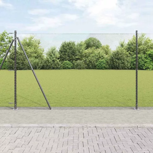  Kerítésoszlop Szürke 10 x 1,5 m (13 mm-es háló) Acél és PVC