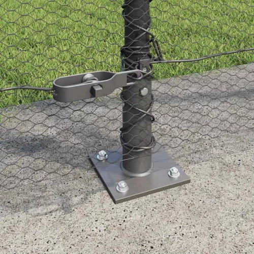  Kerítésoszlop Szürke 10 x 1,5 m (13 mm-es háló) Acél és PVC