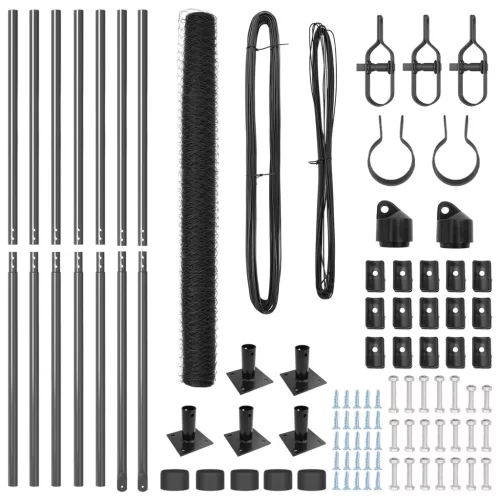  Hatszögletű Kerítés Szürke 1.6x10 m Acél