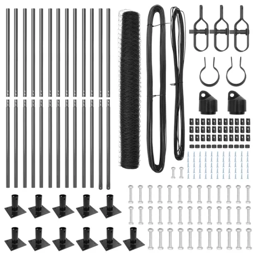  Hatszögletű kerítés 11 felnőtt oszloppal 1x25 m horganyzott acél