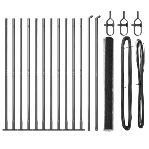  Kerítési készlet 2 db Szürke Porszórt acél 25 x 1,5 m Tartós
